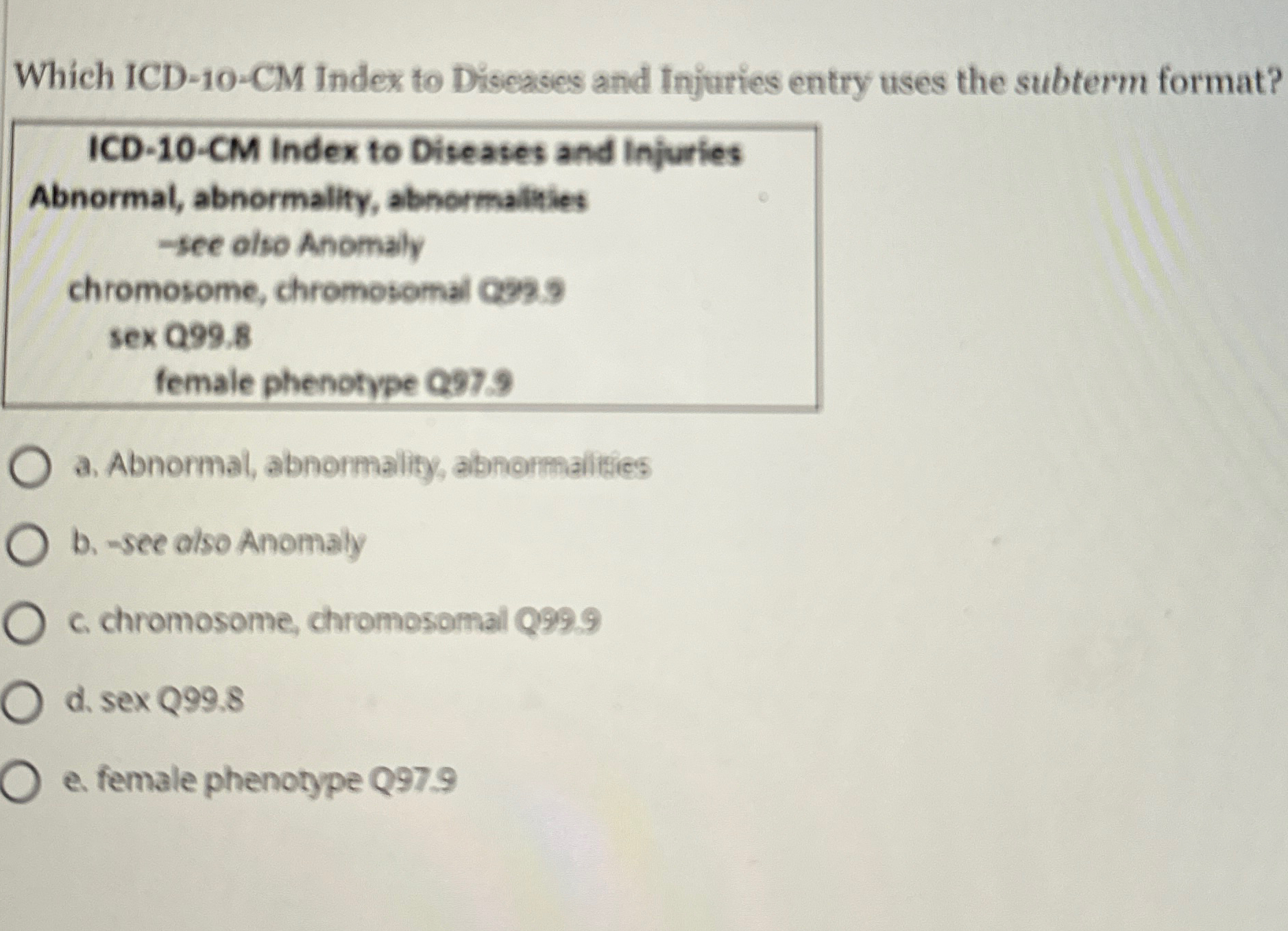 Icd 10 Cm Index