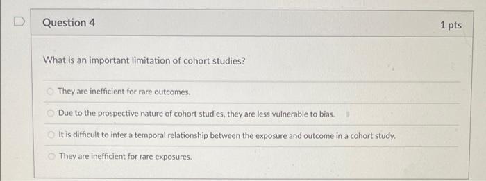 Solved D Question 1 1 pts Which of the following is NOT a | Chegg.com
