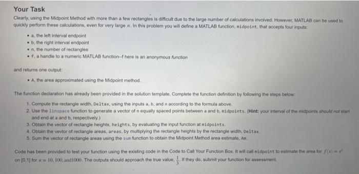 Solved Your Task Clearly, using the Midpoint Method with | Chegg.com