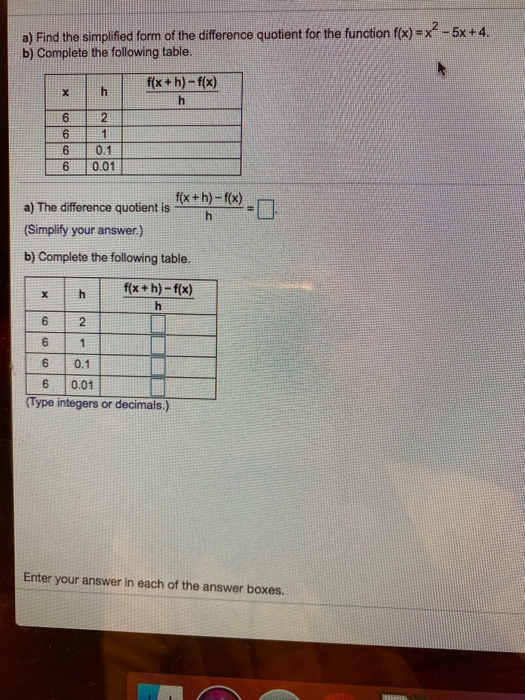 Solved A) Find The Simplified Form Of The Difference | Chegg.com