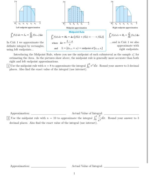 Solved 0 Left endpoint approximation Right endpoint | Chegg.com