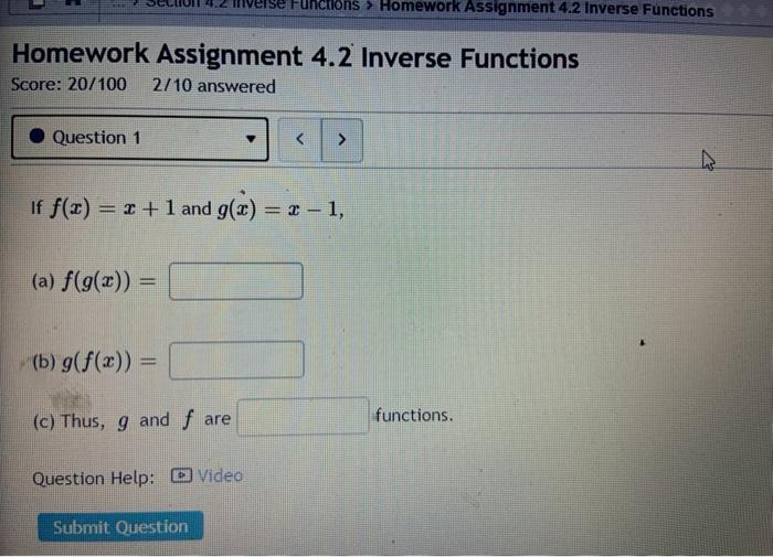 inverses of linear functions common core algebra 2 homework answers