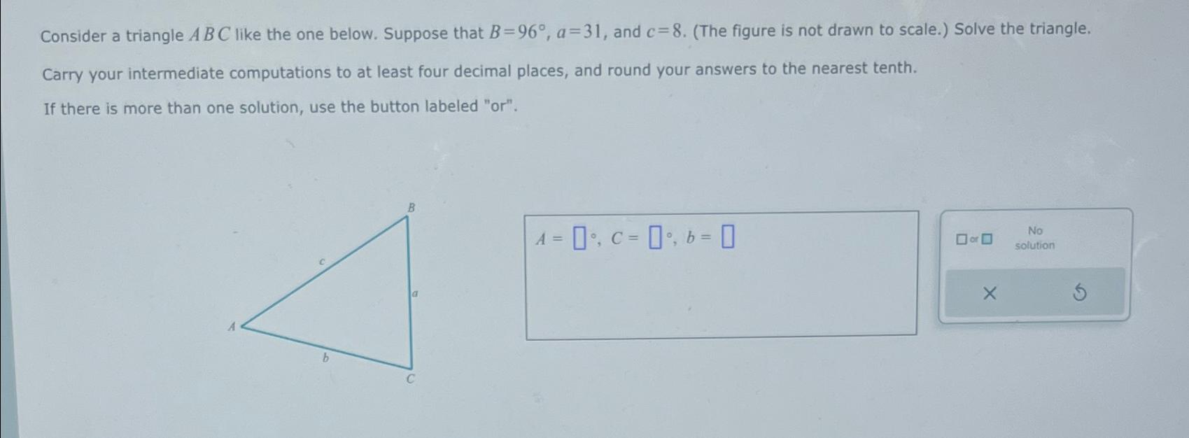 Solved Consider A Triangle Abc Like The One Below Suppose 1188