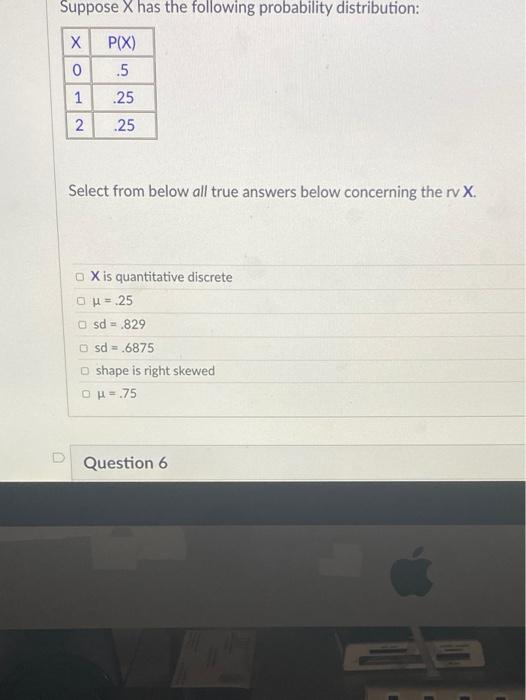 Solved Suppose X has the following probability distribution: | Chegg.com