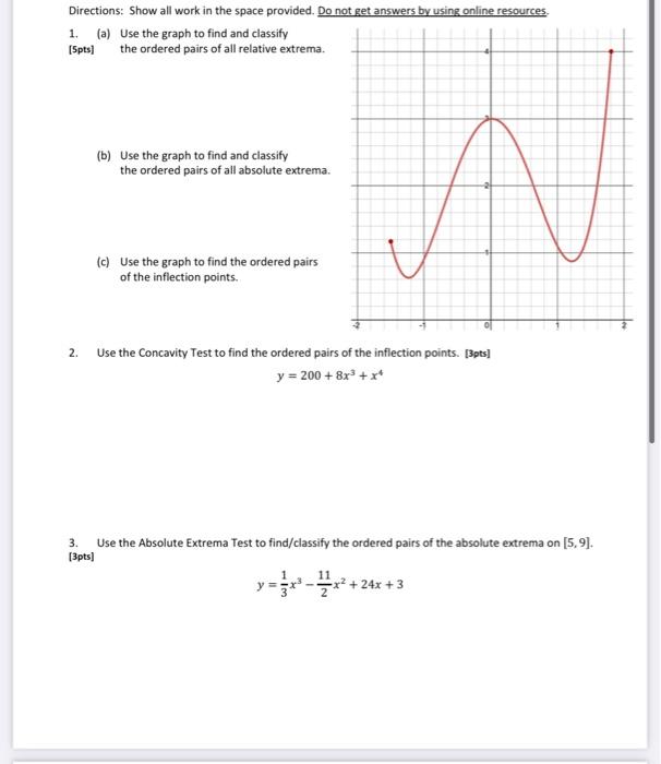 Solved Directions: Show all work in the space provided. Do | Chegg.com