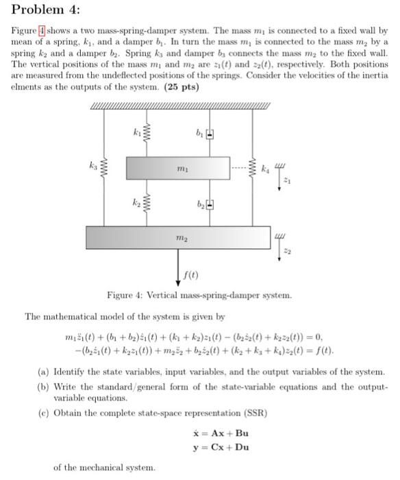 Solved Problem 4: Figure Shows A Two Mass-spring-damper | Chegg.com