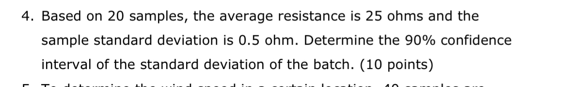 Solved Based on 20 ﻿samples, the average resistance is | Chegg.com