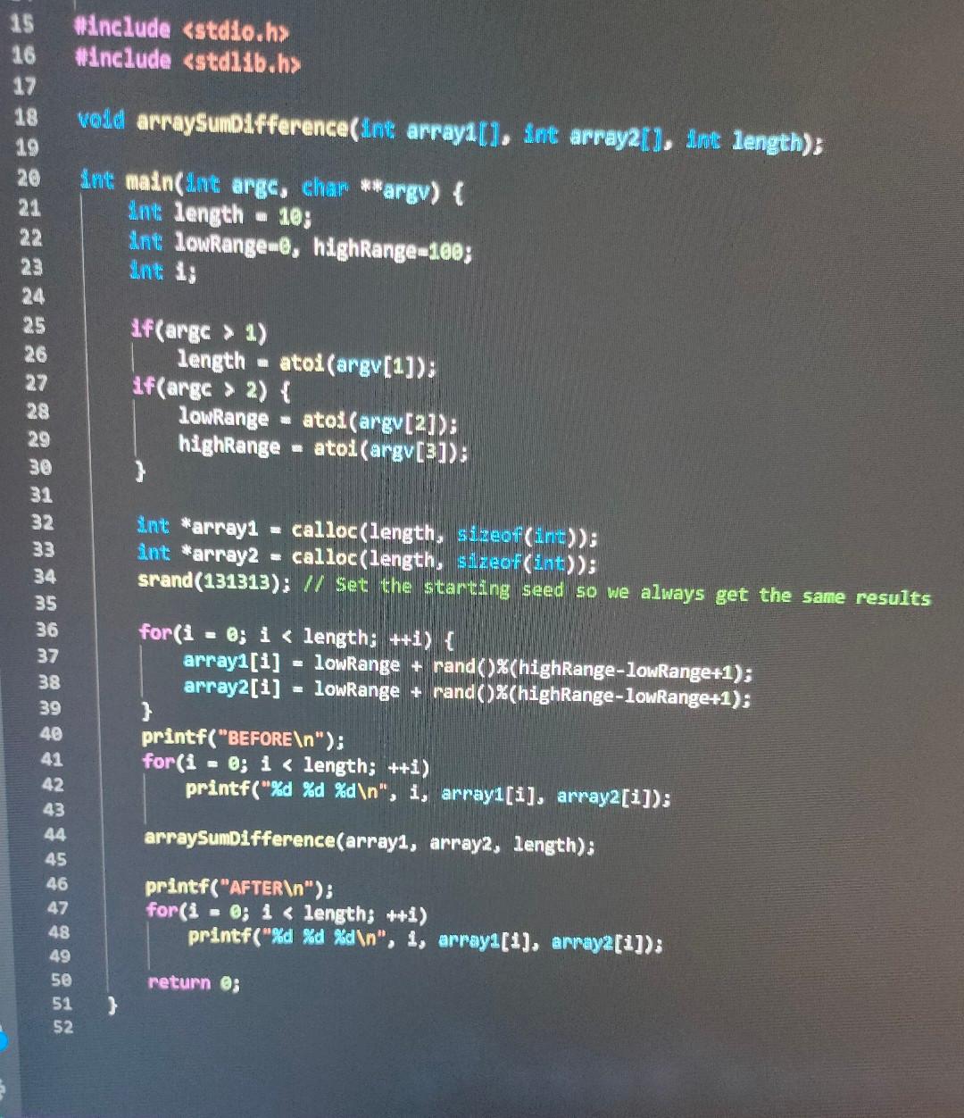 Solved ArraySumDifference Your task is to write a function | Chegg.com