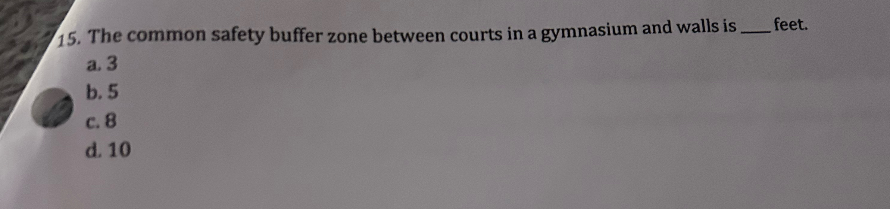 Solved The common safety buffer zone between courts in a | Chegg.com