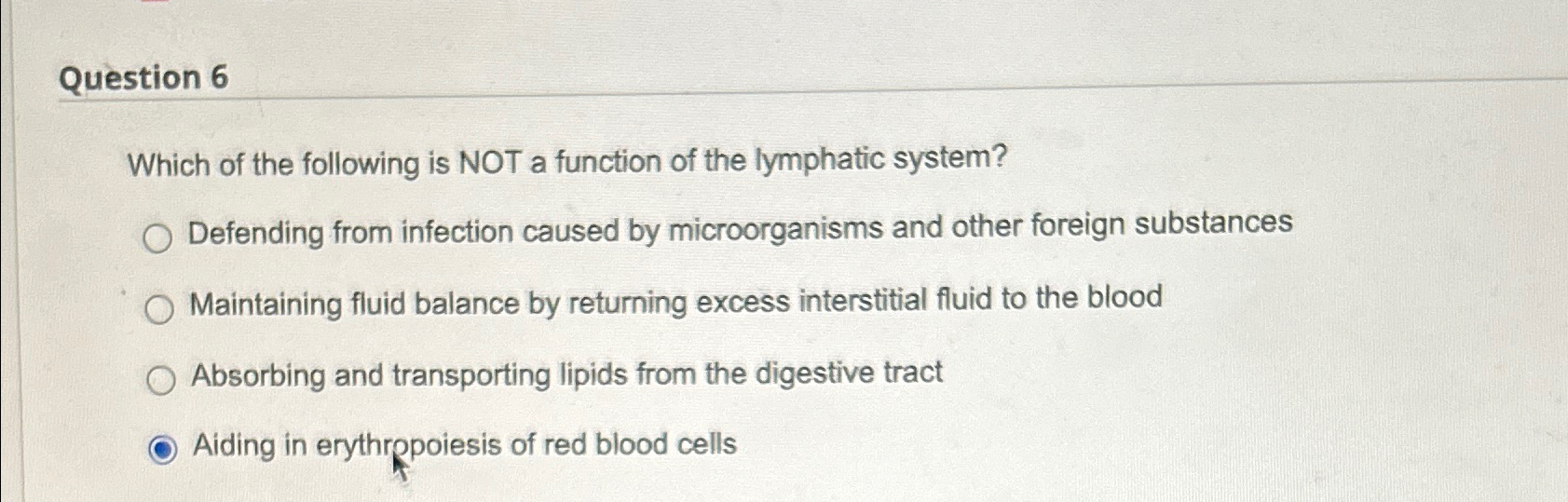 Solved Question 6Which of the following is NOT a function of | Chegg.com