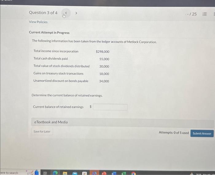 Solved Current Attempt in Progress The following information | Chegg.com