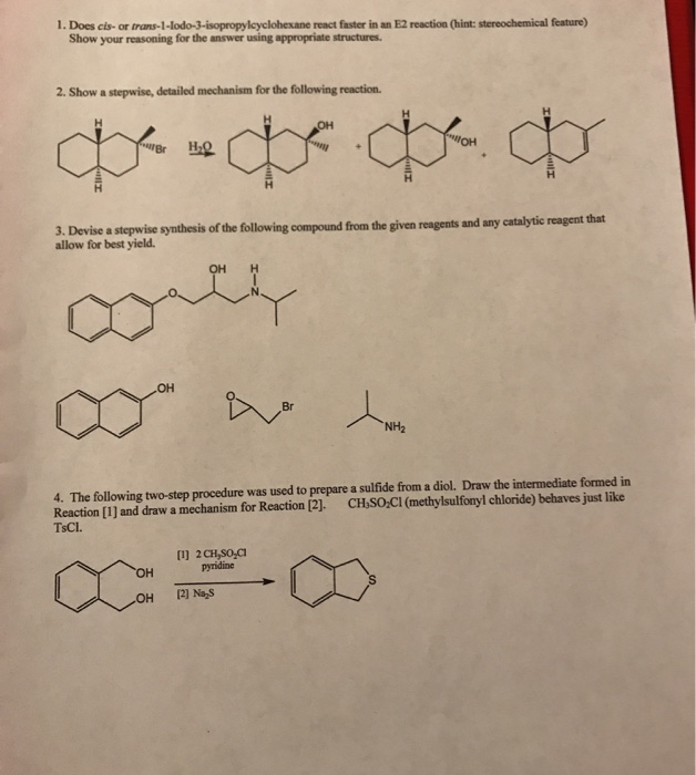 Solved 1 Does Cis Or Trans 1 Todo 3 Isopropylcyclohexane Chegg Com