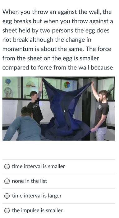 Solved When you throw an against the wall, the egg breaks | Chegg.com