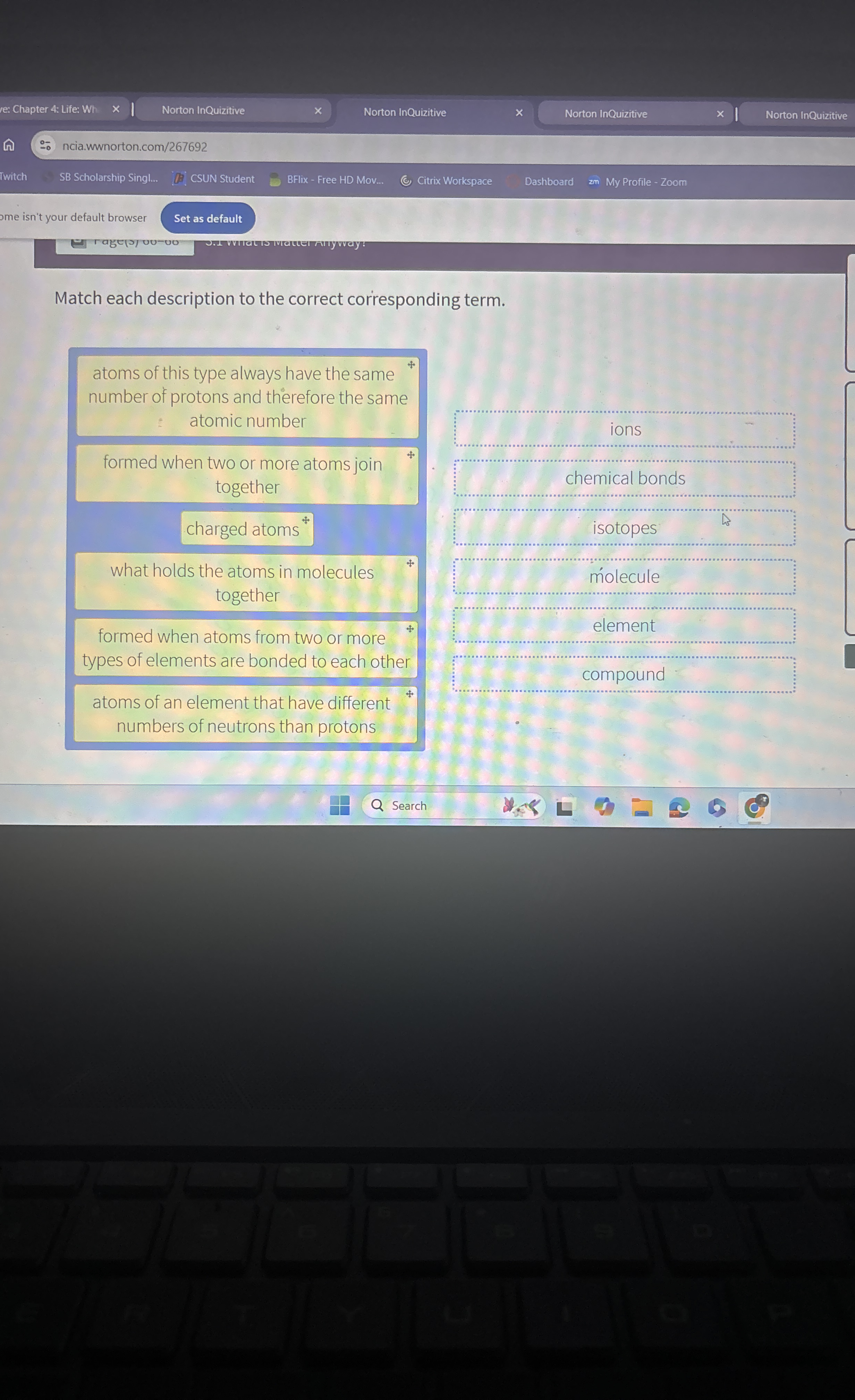 Solved Match each description to the correct corresponding | Chegg.com