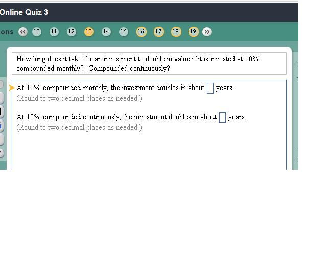 Solved How long does it take for an investment to double in