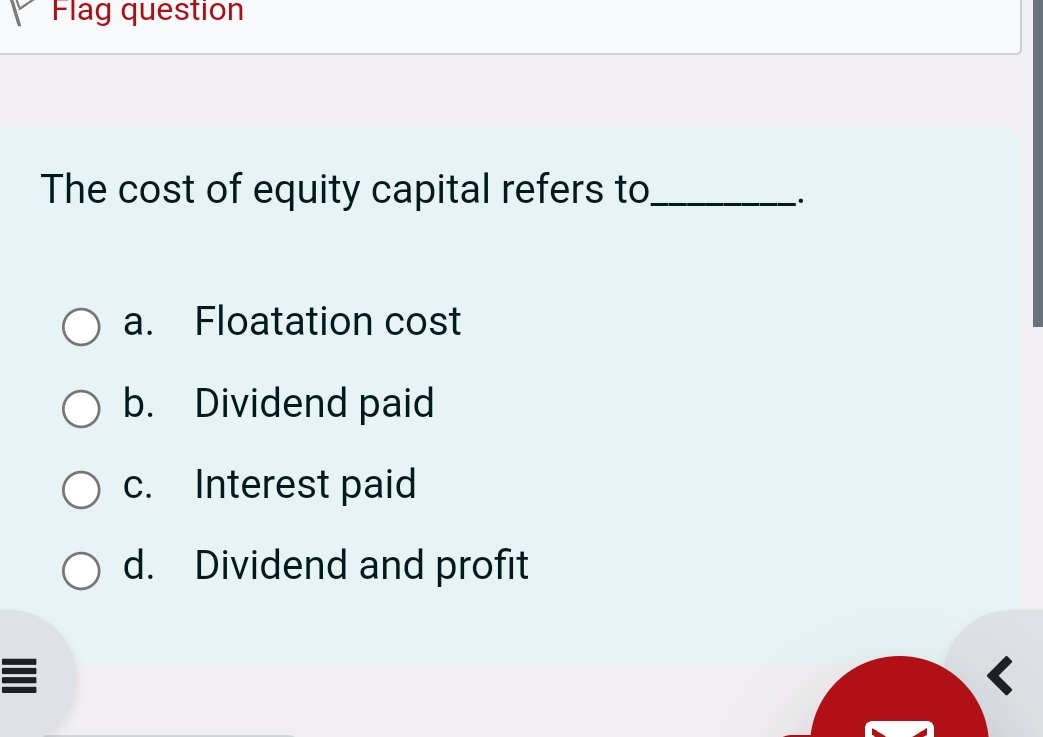 cost of equity capital refers to