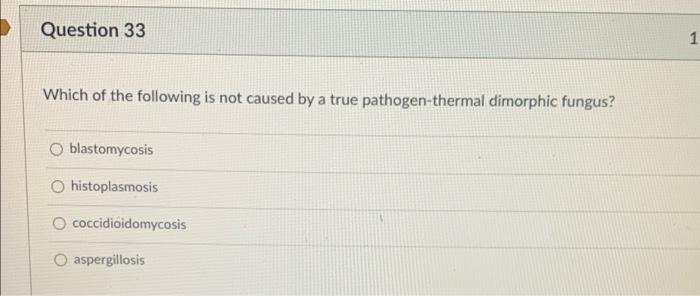 Solved Question 33 1 Which of the following is not caused by | Chegg.com
