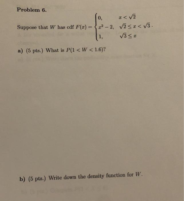 Solved Problem 6. 0, x | Chegg.com