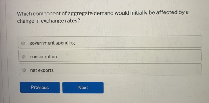 Solved Which Component Of Aggregate Demand Would Initially | Chegg.com