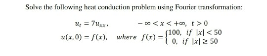 Solved Solve the following heat conduction problem using | Chegg.com