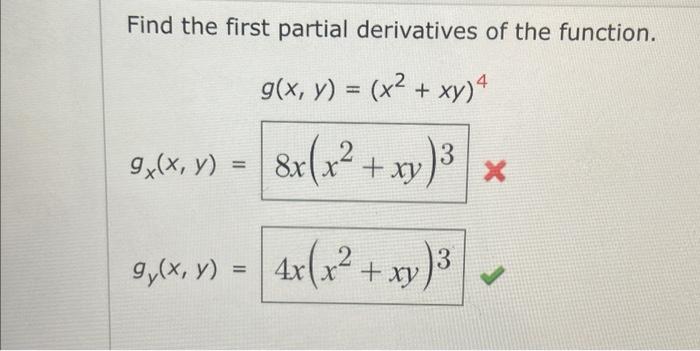 Solved Find the first partial derivatives of the function. | Chegg.com