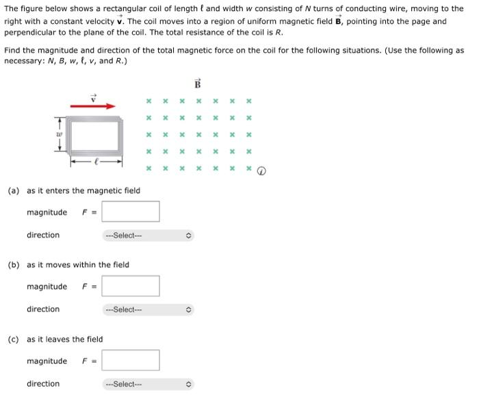 Solved The figure below shows a rectangular coil of length ℓ | Chegg.com