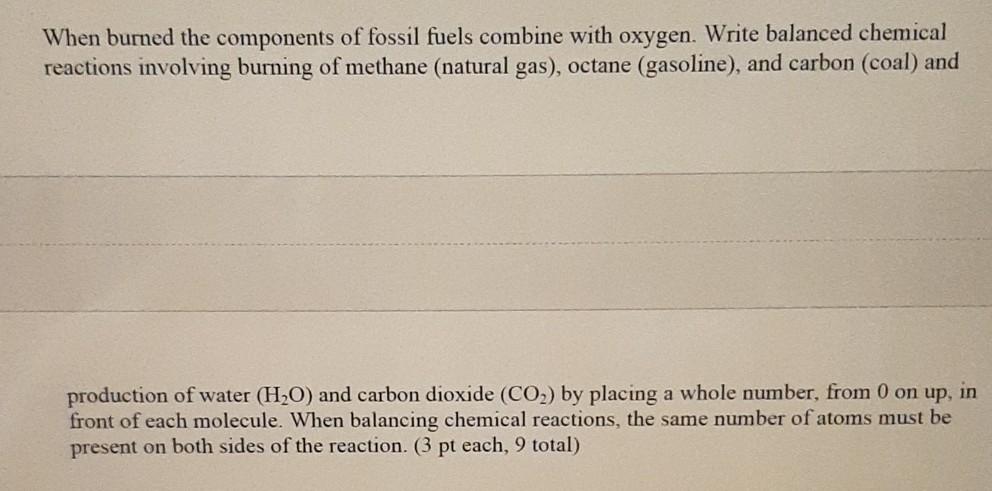 Solved When burned the components of fossil fuels combine | Chegg.com