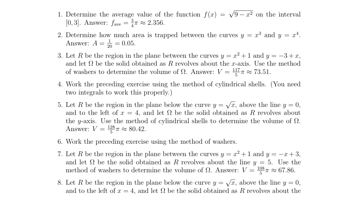 Solved Determine the average value of the function | Chegg.com