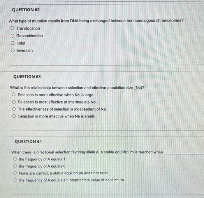 Solved QUESTION 62 What type of mutation results from DNA | Chegg.com