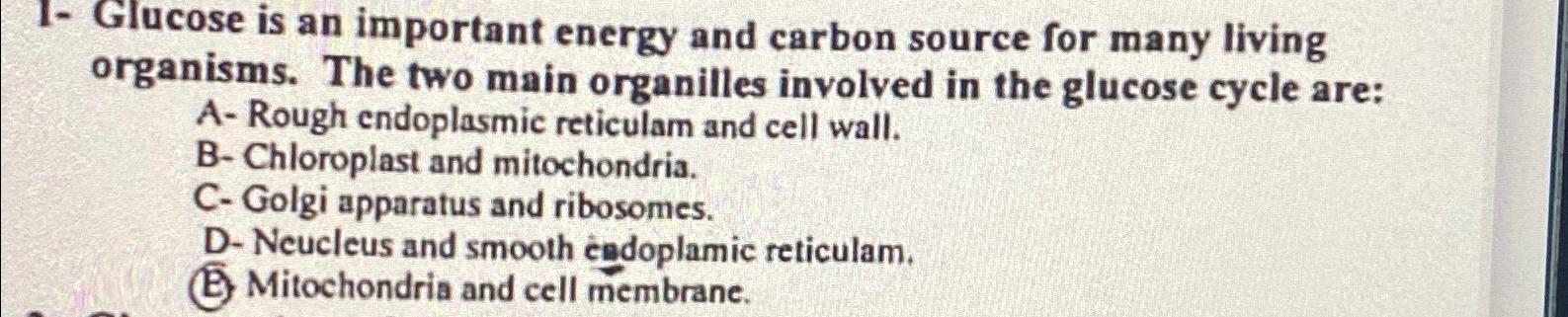 the primary source of energy for living organisms is glucose