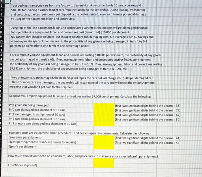 Solved Your business transports cars from the factory to | Chegg.com