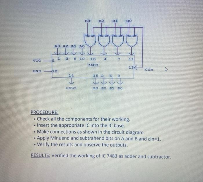 4 Bit Binary Subtractor - Wiring Draw