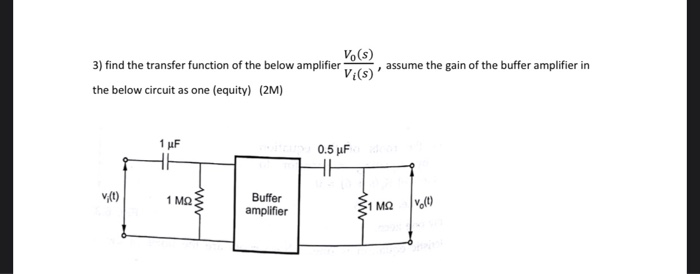 Solved V.(S) 3) find the transfer function of the below | Chegg.com