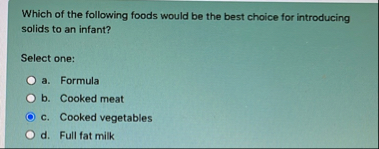 Solved Which of the following foods would be the best choice | Chegg.com