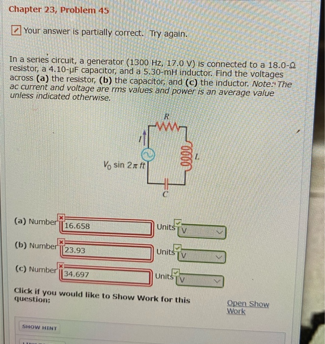 Solved Chapter 23, Problem 45 Your answer is partially | Chegg.com