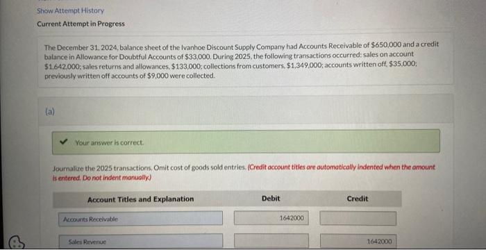 Solved The December 31, 2024, balance sheet of the Ivanhoe | Chegg.com