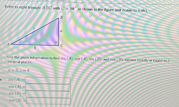 Solved Refer to right triangle ABC with C = 90 as shown in | Chegg.com