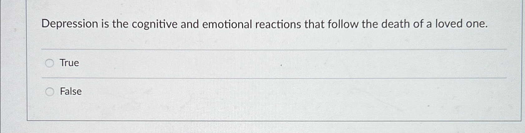 Solved Depression is the cognitive and emotional reactions | Chegg.com