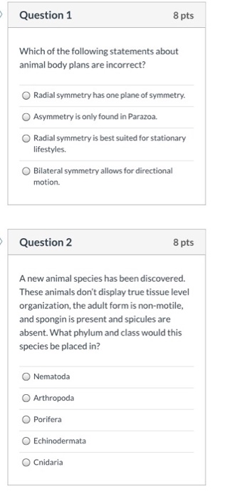 Solved Question 1 8 pts Which of the following statements | Chegg.com