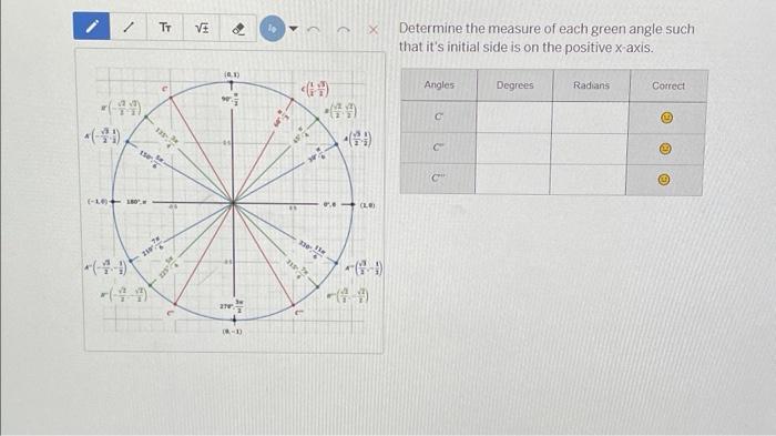 Solved Determine the measure of each green angle such that | Chegg.com