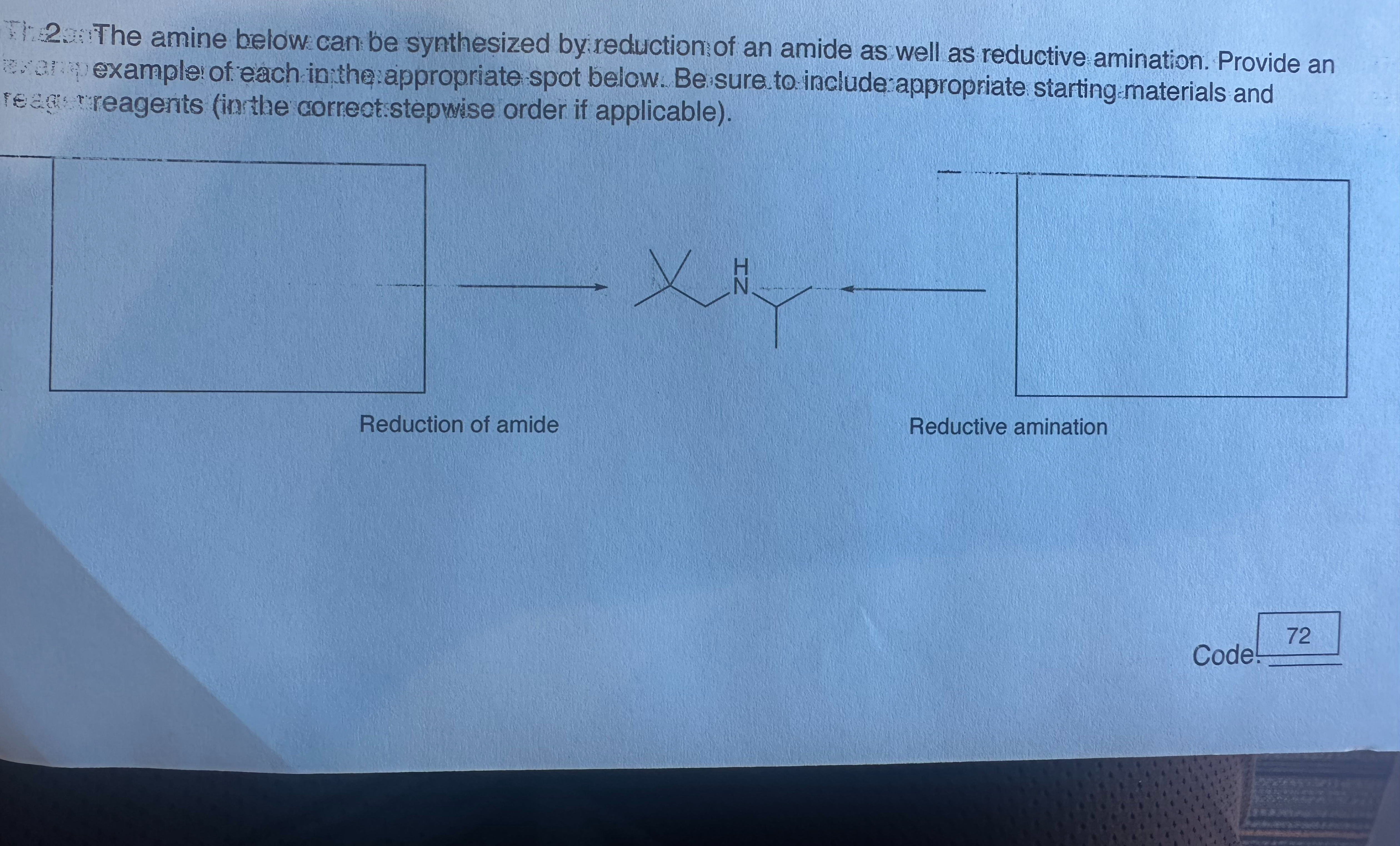 Solved the amine below can be synthesized by reduction of an | Chegg.com