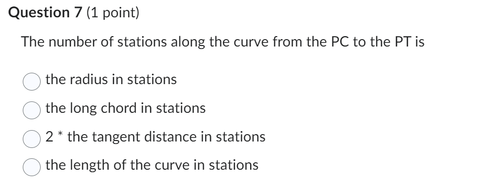 Solved Question 7 (1 ﻿point)The number of stations along the | Chegg.com