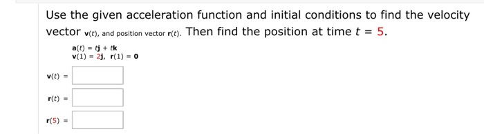 Solved Use the given acceleration function and initial | Chegg.com