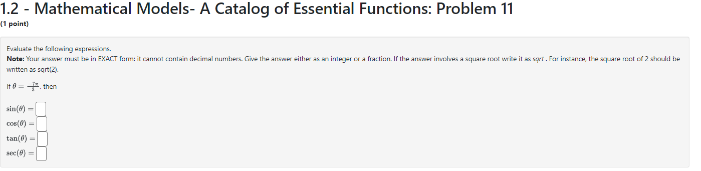 Solved 1.2 - ﻿Mathematical Models- ﻿A Catalog of Essential | Chegg.com