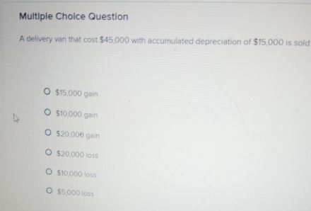 solved multiple choice questiona decrease in prepaid ... Solved Multiple Choice QuestionA delivery van that cost | Chegg.com