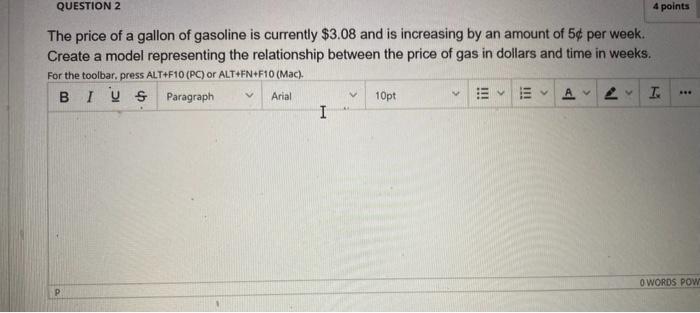 Solved QUESTIONS The price of a gallon of gasoline is | Chegg.com