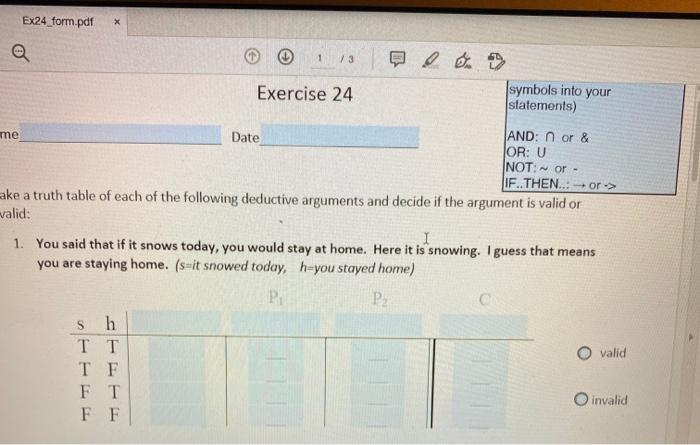 Solved Ex24_form.pdf X 1 13 Exercise 24 symbols into your | Chegg.com