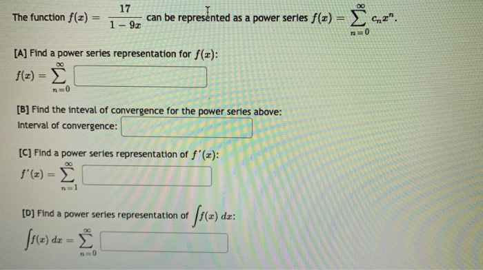 Solved The Function F X 17 1 93 Can Be Represented A Chegg Com