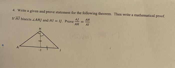 Solved 5. Write a given and prove statement for the | Chegg.com