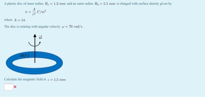 Solved A plastic dise of inner radius Ri= 1.3 mm and an | Chegg.com